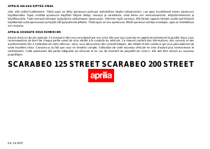 Käyttöohje Aprilia Scarabeo 200 Street (2007) Skootteri