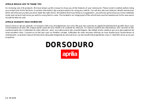 Mode d’emploi Aprilia Dorsoduro (2008) Moto