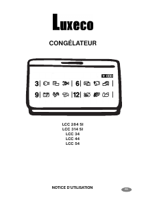 Mode d’emploi Luxeco LCC 44 Congélateur