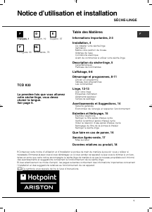 Manual de uso Hotpoint TCD 833 6P/Z1 Secadora