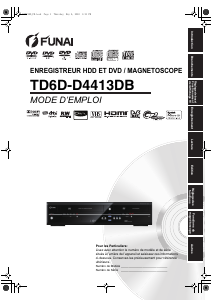 Mode d’emploi Funai TD6D-D4413DB Combi DVD-vidéo