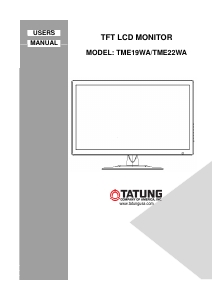 Manual Tatung TME19WA LCD Monitor