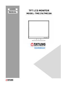 Handleiding Tatung TME17A LCD monitor