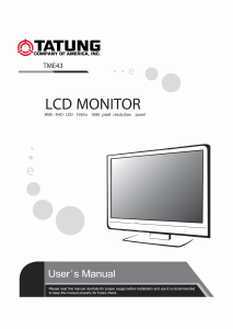 Handleiding Tatung TME43 LCD monitor