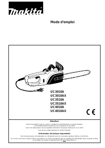 Mode d’emploi Makita UC3510AX Tronçonneuse