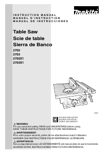 Manual Makita 2702 Table Saw
