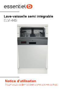 Mode d’emploi Essentiel B ELVI 445i Lave-vaisselle