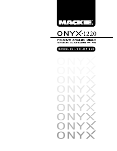 Mode d’emploi Mackie Onyx 1220 Table de mixage