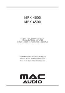Manual de uso Mac Audio MPX 4500 Amplificador para coche