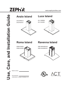 Mode d’emploi Zephyr ZLC-M90BS Luce Island Hotte aspirante