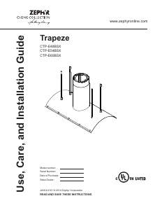 Mode d’emploi Zephyr CTP-E54BSX Trapeze Hotte aspirante