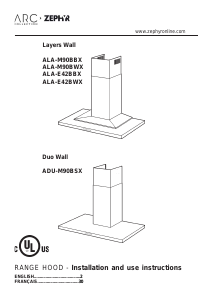 Manual Zephyr ALA-M90BBX Layers Wall Cooker Hood