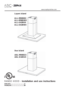 Manual Zephyr ADL-M90BSX Duo Island Cooker Hood