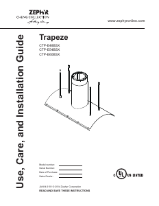 Mode d’emploi Zephyr CTP-E60BSX Trapeze Hotte aspirante