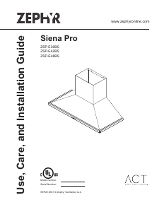 Mode d’emploi Zephyr ZSP-E42BS Siena Pro Hotte aspirante