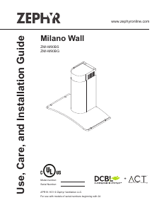 Handleiding Zephyr ZMI-M90BG Milano Wall Afzuigkap