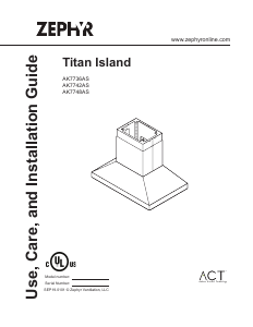 Mode d’emploi Zephyr AK7736AS Titan Island Hotte aspirante