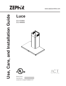 Handleiding Zephyr ZLU-M90BS Luce Afzuigkap