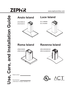 Bruksanvisning Zephyr ZRE-M90ABSGG Ravenna Island Köksfläkt
