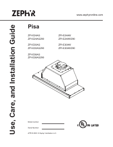 Manual Zephyr ZPI-E24AW Pisa Cooker Hood