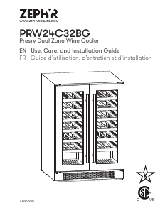 Handleiding Zephyr PRW24C32BG Wijnklimaatkast