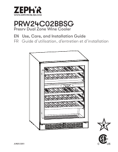 Handleiding Zephyr PRW24C02BBSG Wijnklimaatkast