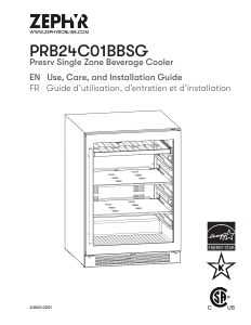 Manual Zephyr PRB24C01BBSG Refrigerator