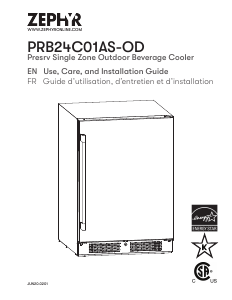 Manual Zephyr PRB24C01AS-OD Refrigerator