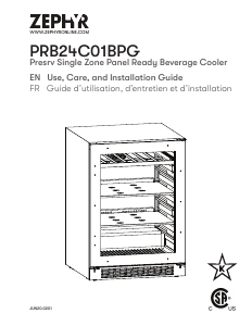Mode d’emploi Zephyr PRB24C01BPG Réfrigérateur