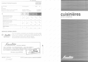 Mode d’emploi Sauter 620CT0TAN Cuisinière