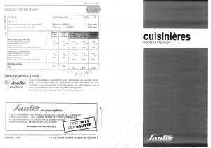 Mode d’emploi Sauter 622CC3TB1 Cuisinière