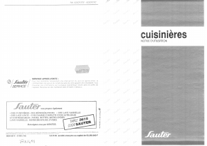 Mode d’emploi Sauter 623CP3TCN Cuisinière