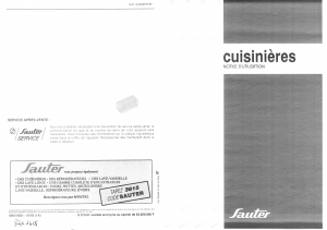 Mode d’emploi Sauter 623MP3TB1 Cuisinière