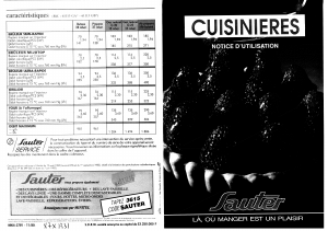 Mode d’emploi Sauter 61113GA Cuisinière