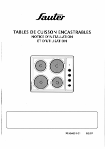 Mode d’emploi Sauter E5400S Table de cuisson