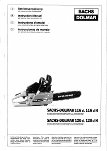 Manual de uso Sachs Dolmar 116 si Sierra de cadena