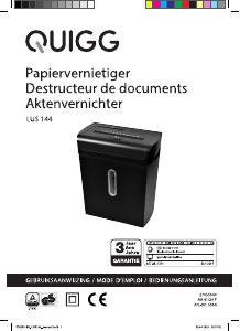 Manual Quigg LUS 144 Paper Shredder