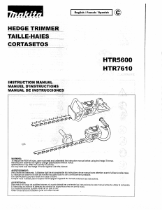 Mode d’emploi Makita HTR5600 Taille-haies