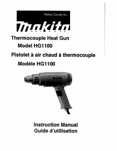 Mode d’emploi Makita HG1100 Décapeur thermique