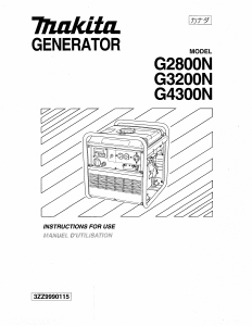 Mode d’emploi Makita G3200N Générateur