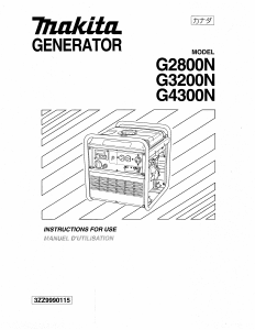 Mode d’emploi Makita G4300N Générateur