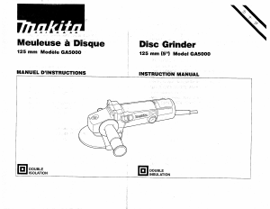 Mode d’emploi Makita GA5000 Meuleuse angulaire