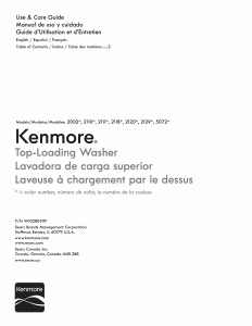 Manual de uso Kenmore 211.02011 Lavadora