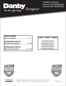 Manual Danby DUFM085A4WDD-3 Freezer