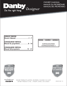 Manual Danby DUFM043A2WDD-3 Freezer