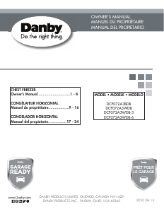 Handleiding Danby DCF072A3WDB Vriezer