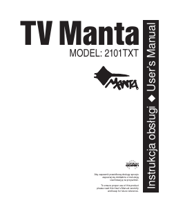 Manual Manta 2101TXT Television