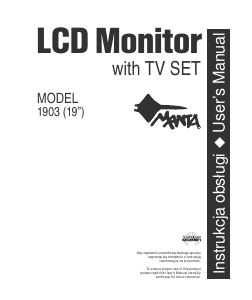 Instrukcja Manta 1903 Monitor LCD