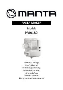 Manuál Manta PMA180 Výrobník těstovin
