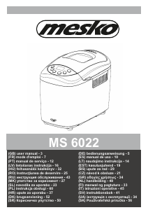 Návod Mesko MS 6022 Domáca pekáreň